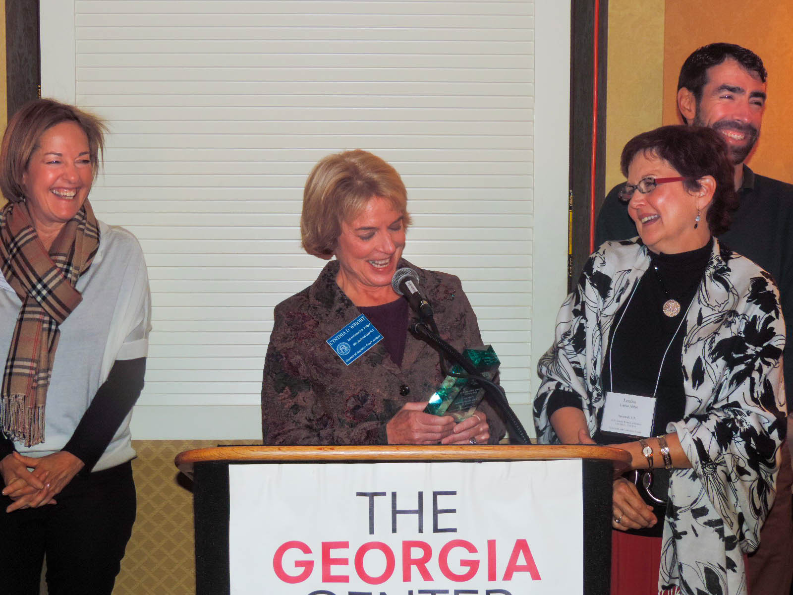 Hon. Cynthia Wright Receiving the Emory Findley Award
